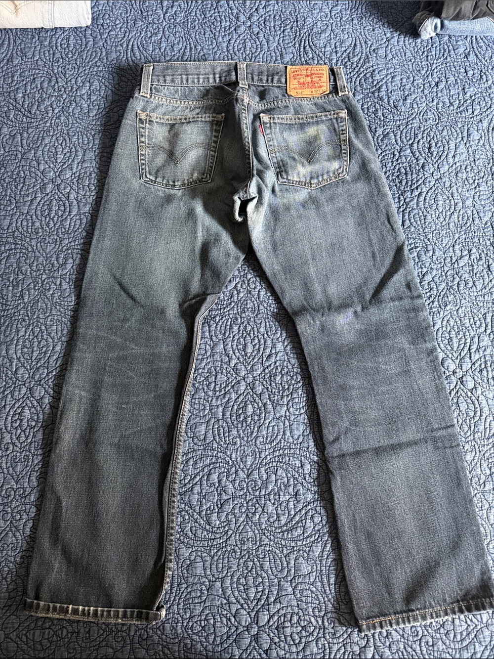 Levi's 514 32x30 Men's Straight Jeans in Washed Blue-Gray